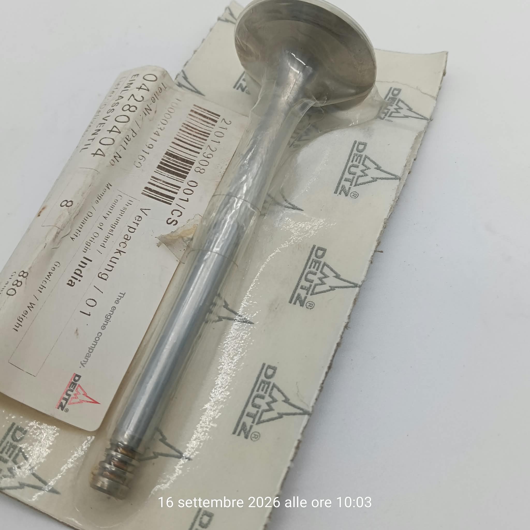 VALVOLA ASPIRAZIONE DEUTZ 04280404 - 4280404 - 04280052 - 4280052